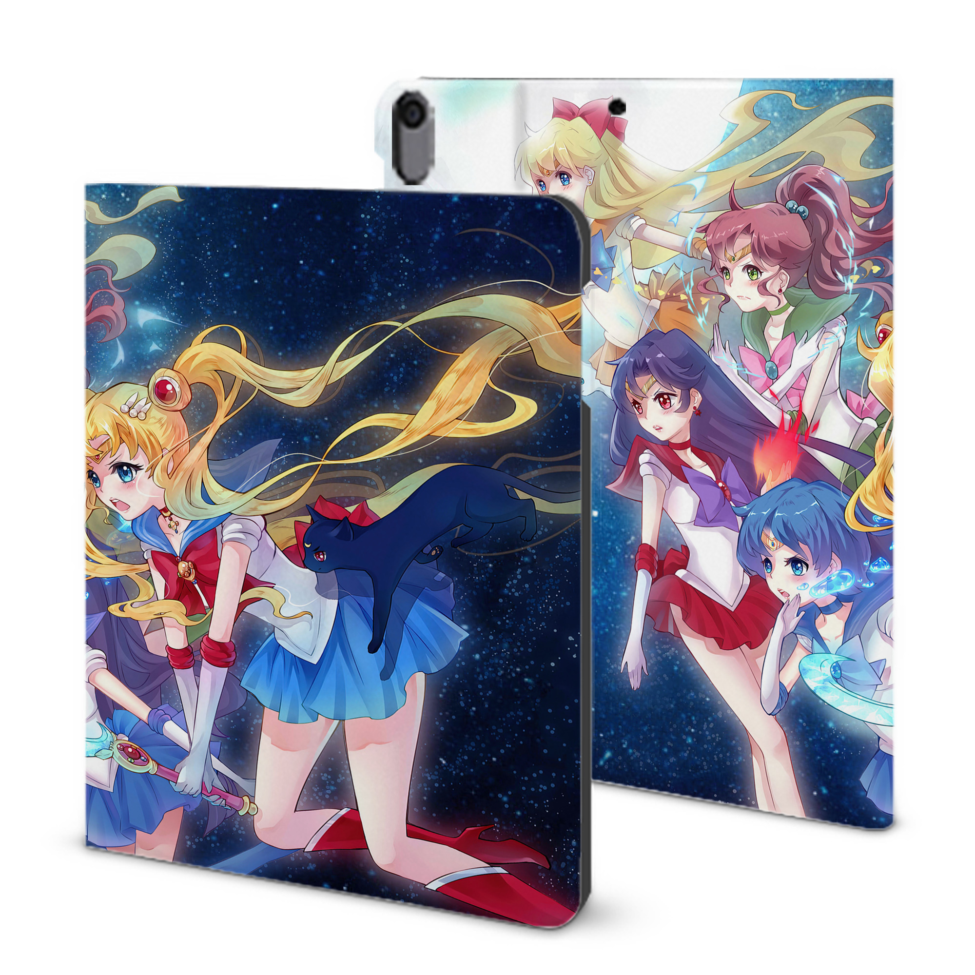 （画像用） 美少女戦士セーラームーン Sailor Moon IPad ケース ブック型 PUレザー TPU 耐衝撃 軽量 薄型 ペン収納なし 全面保護 IPad 各モデル対応